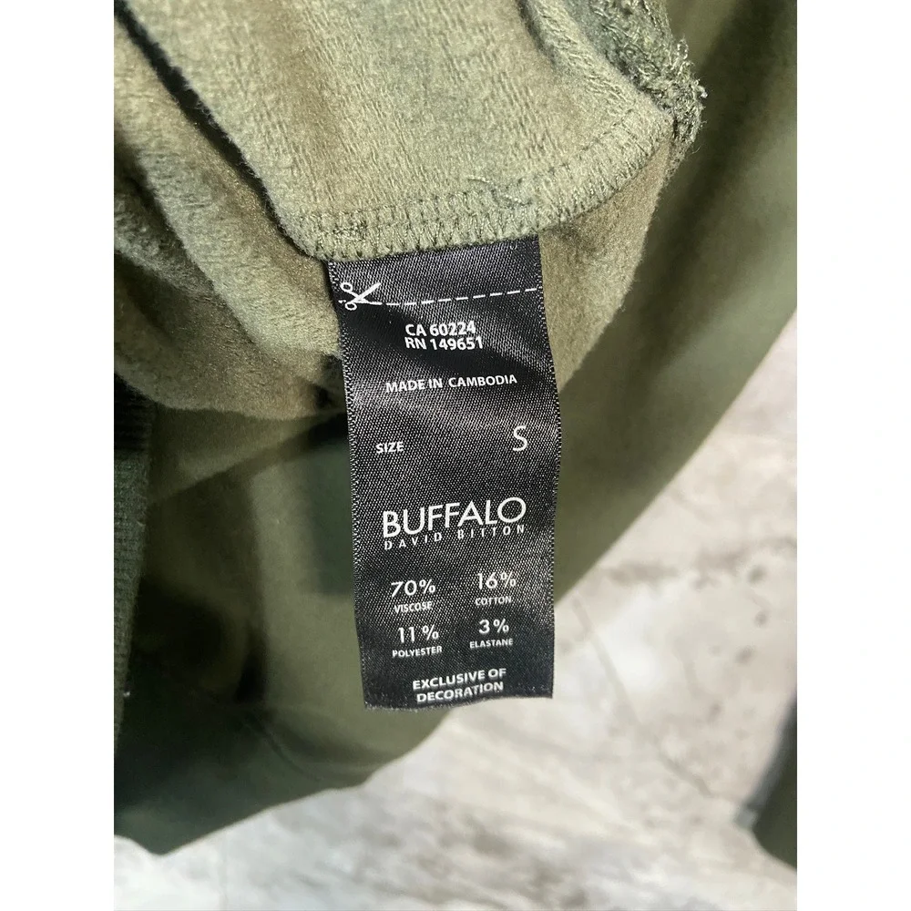 Buffalo David Britton Men's Sz S Army Green Pullover Hoodie Sweatshirt